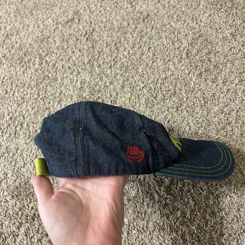 Señor Frog's Navy Hat Lime Frog Patch Mexico Headwear Adjustable Men's Cap Red